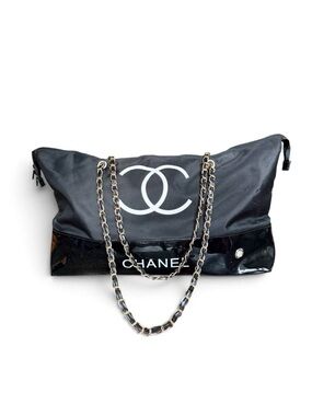 Authentic Chanel Beaute Black Nylon VIP Gift Tote Bag 90s